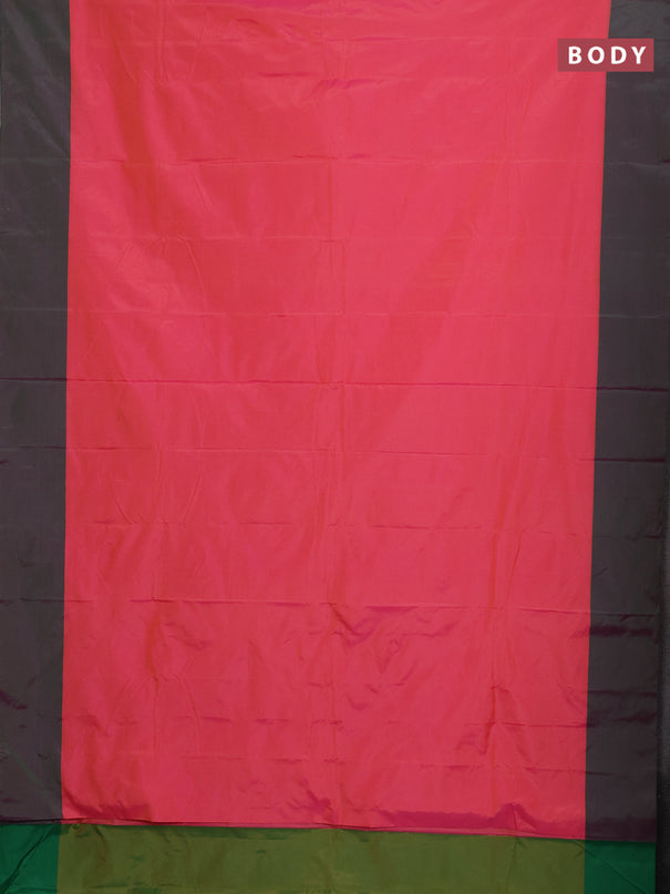 Arani semi silk saree peach pink and green with zari woven buttas and zari woven butta border