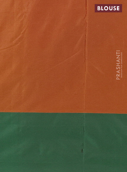 Arani semi silk saree mustard yellow and green with zari woven buttas and zari woven butta border