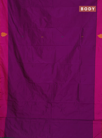 Arani semi silk saree purple and dark green with thread woven buttas and thread woven butta border