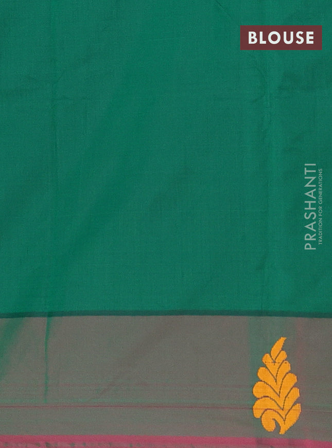 Arani semi silk saree purple and dark green with thread woven buttas and thread woven butta border