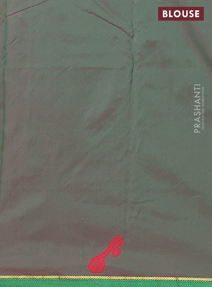 Arani semi silk saree pink and dual shade of green with thread woven buttas and thread woven butta border