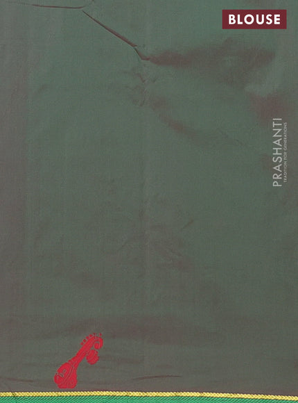 Arani semi silk saree magenat pink and dual shade of green with thread woven buttas and thread woven butta border