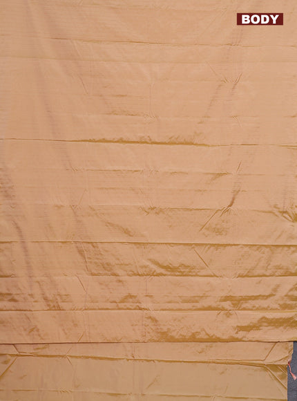 Arani semi silk saree dual shade of sandal with allover copper zari weaves in borderless style