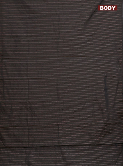 Arani semi silk saree deep coffee brown with allover copper zari weaves in borderless style