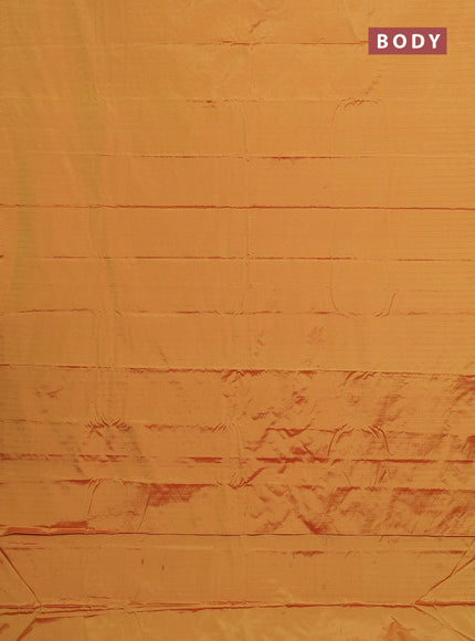 Arani semi silk saree mustard yellow with allover copper zari weaves in borderless style