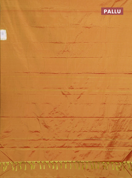 Arani semi silk saree mustard yellow with allover copper zari weaves in borderless style