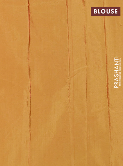 Arani semi silk saree mustard yellow with allover copper zari weaves in borderless style