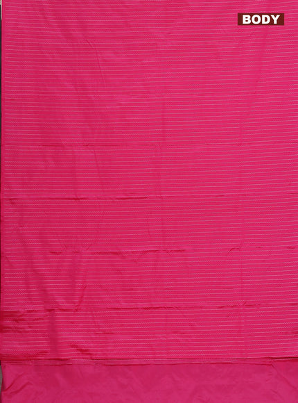 Arani semi silk saree pink with allover silver zari weaves in borderless style