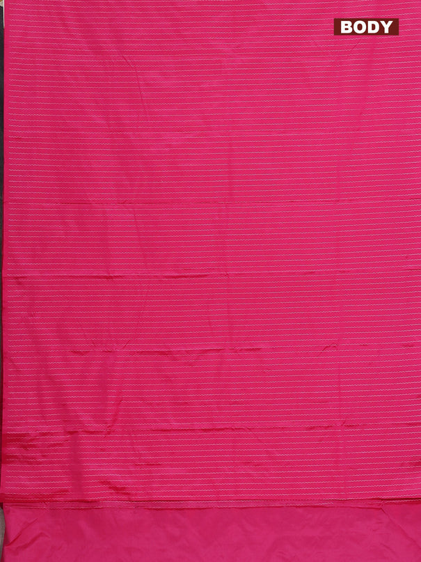 Arani semi silk saree pink with allover silver zari weaves in borderless style