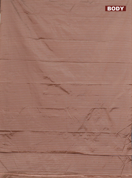 Arani semi silk saree brown shade with allover silver zari weaves in borderless style