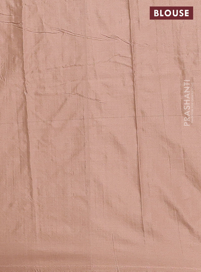 Arani semi silk saree brown shade with allover silver zari weaves in borderless style