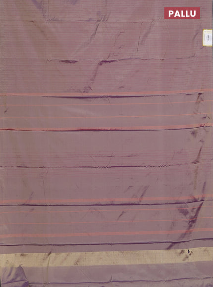 Arani semi silk saree dual shade of beige with allover thread weaves in borderless style