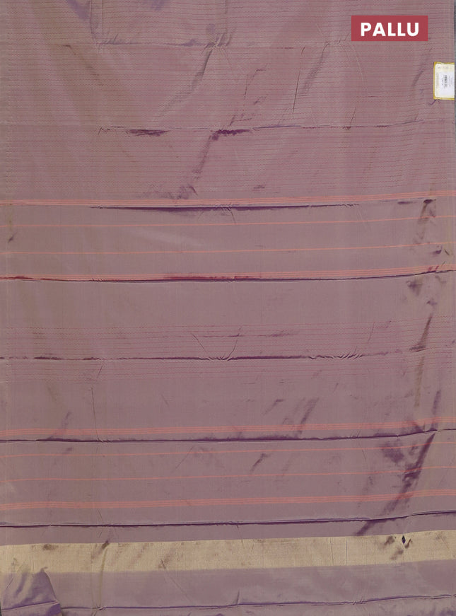 Arani semi silk saree dual shade of beige with allover thread weaves in borderless style