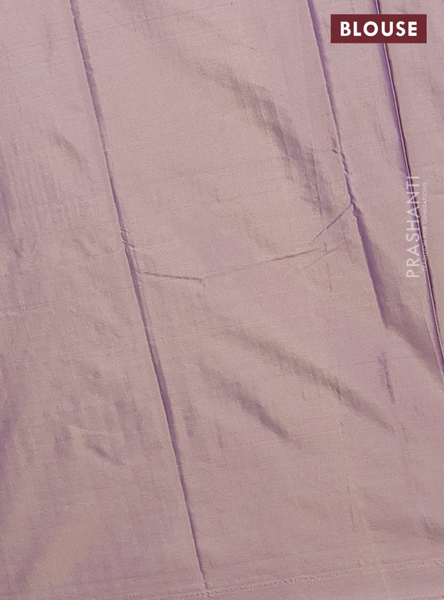 Arani semi silk saree dual shade of beige with allover thread weaves in borderless style