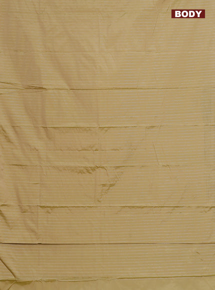 Arani semi silk saree elaichi green with allover silver zari weaves in borderless style