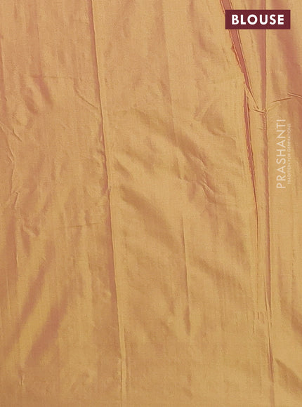 Arani semi silk saree dual shade of mustard with allover silver zari weaves in borderless style