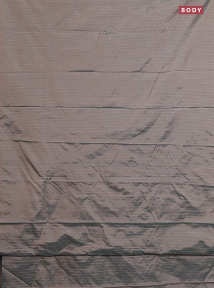 Arani semi silk saree dual shade of grey with allover silver zari weaves in borderless style