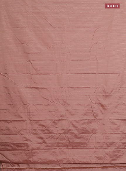 Arani semi silk saree pastel brown with allover silver zari weaves in borderless style