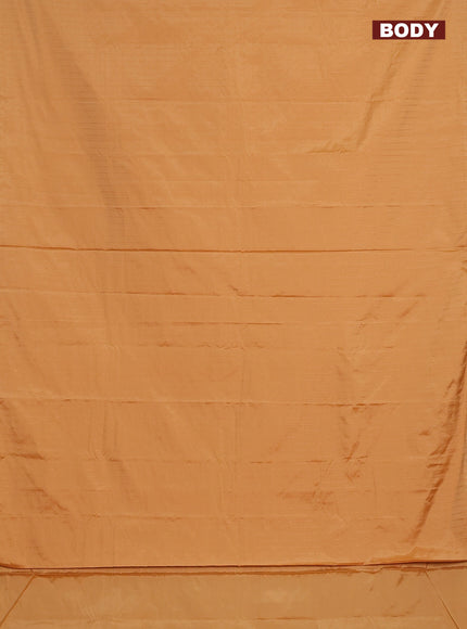 Arani semi silk saree mustard yellow with allover copper zari weaves in borderless style