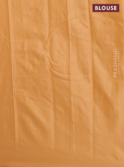 Arani semi silk saree mustard yellow with allover copper zari weaves in borderless style