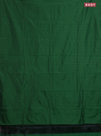 Arani semi silk saree green with allover copper zari weaves in borderless style