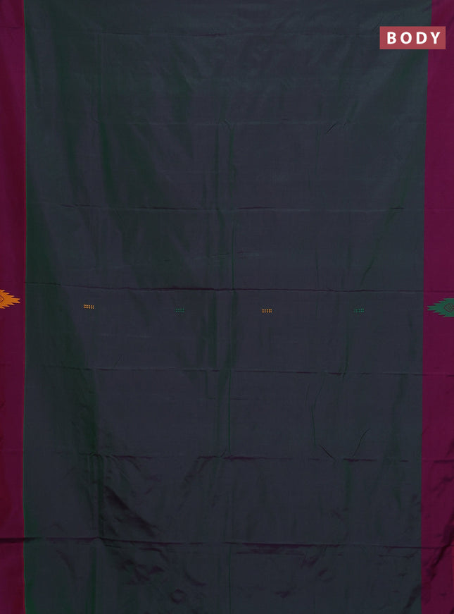 Arani semi silk saree dual shade of greenish violet and purple with thread woven buttas and thread woven butta border