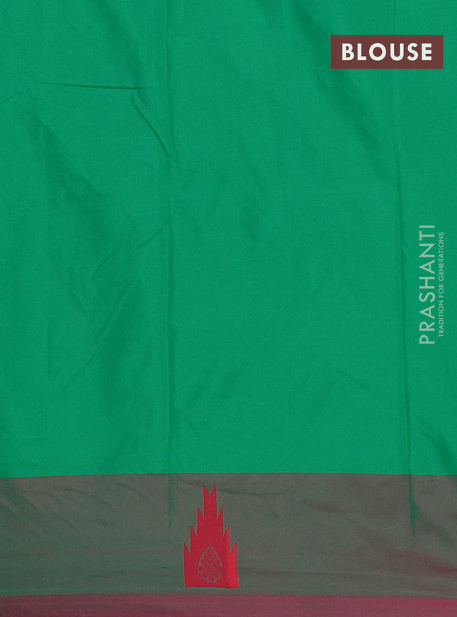 Arani semi silk saree dual shade of greenish violet and purple with thread woven buttas and thread woven butta border