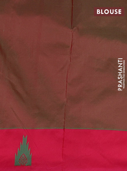 Arani semi silk saree teal green and dual shade of pink with thread woven buttas and thread woven butta border