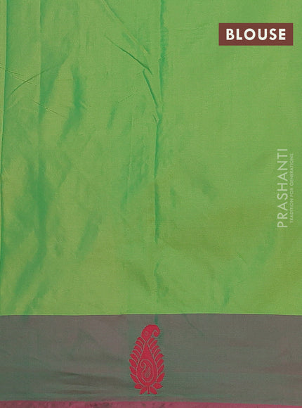 Arani semi silk saree dual shade of pink and green with thread woven buttas and thread woven butta border