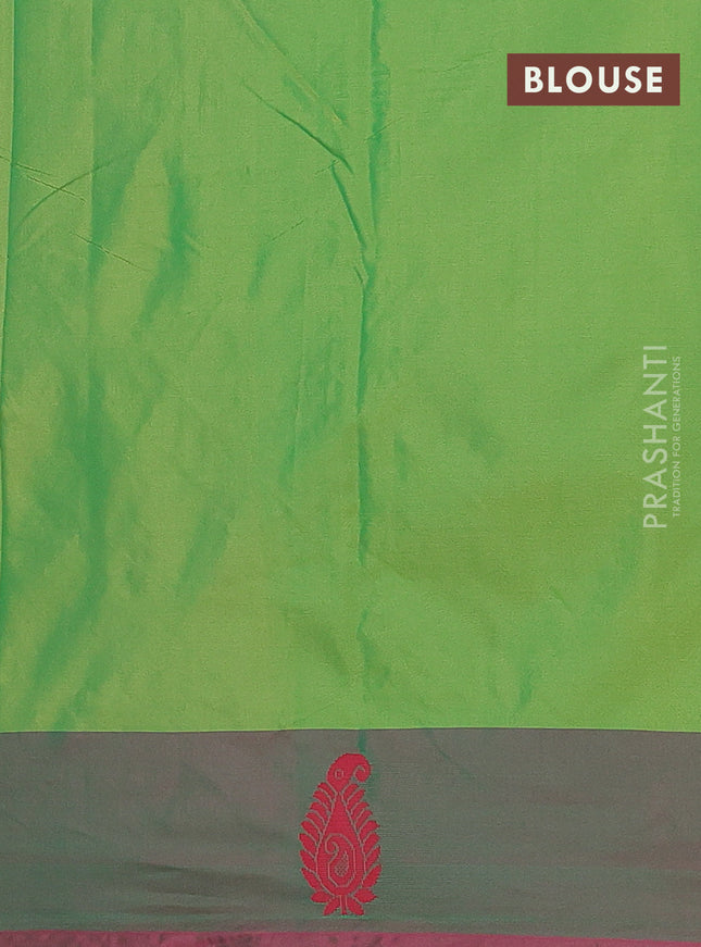 Arani semi silk saree dual shade of pink and green with thread woven buttas and thread woven butta border