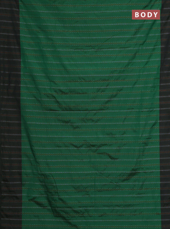 Arani semi silk saree green and dark sap green with allover silver & copper zari weaves and zari woven border
