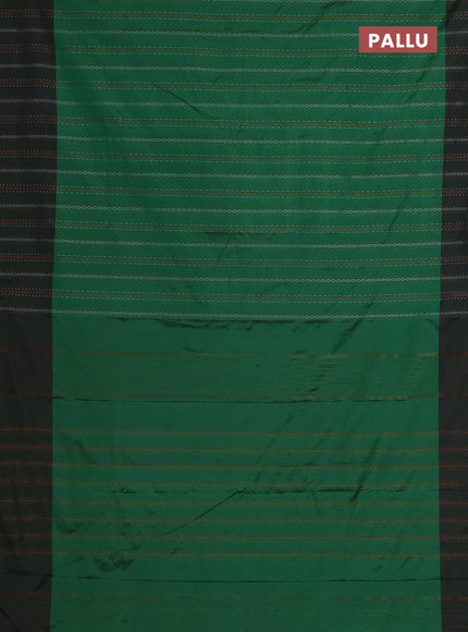 Arani semi silk saree green and dark sap green with allover silver & copper zari weaves and zari woven border