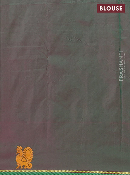 Arani semi silk saree pink and dual shade of green with thread woven buttas and thread woven butta border