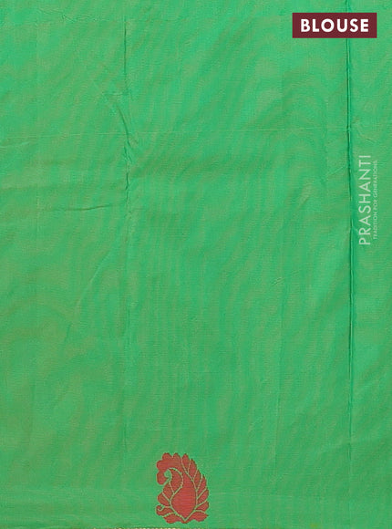 Arani semi silk saree mustard yellow and dual shade of green with thread woven buttas and thread woven butta border