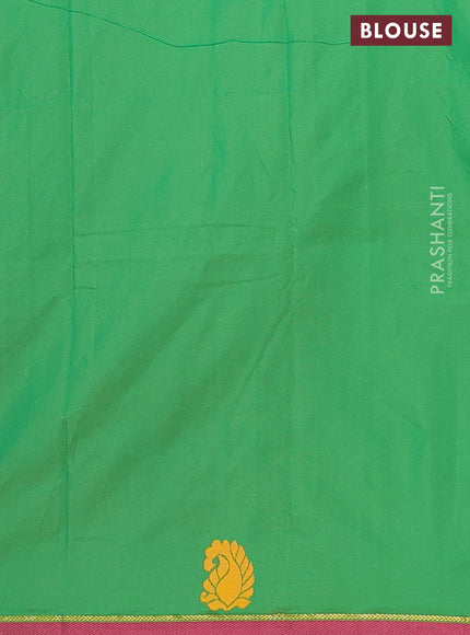 Arani semi silk saree dual shade of purple and green with thread woven buttas and thread woven butta border