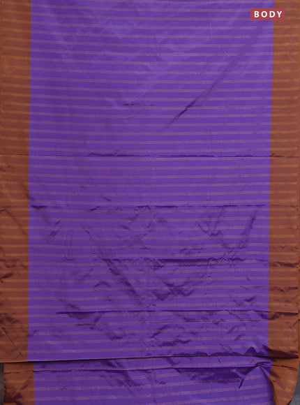 Arani semi silk saree violet and dark mustard with allover zari weaves and zari woven border