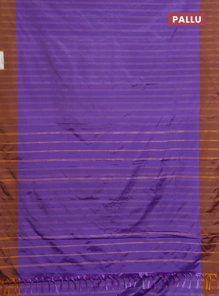 Arani semi silk saree violet and dark mustard with allover zari weaves and zari woven border