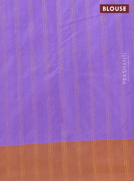 Arani semi silk saree violet and dark mustard with allover zari weaves and zari woven border