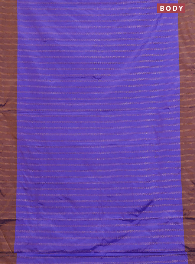 Arani semi silk saree blue and dark mustard with allover zari weaves and zari woven border