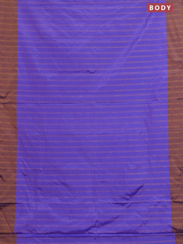 Arani semi silk saree blue and dark mustard with allover zari weaves and zari woven border