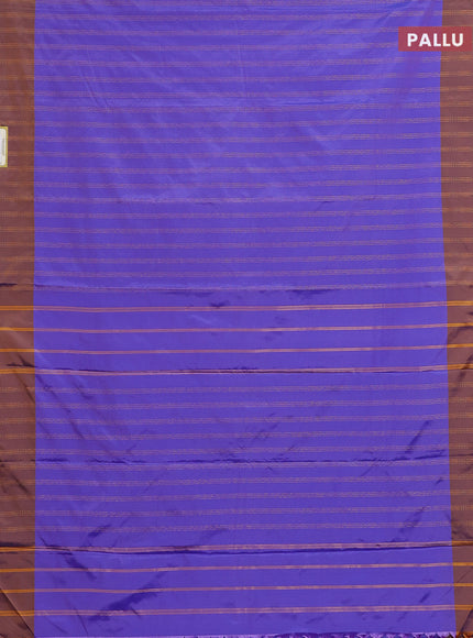 Arani semi silk saree blue and dark mustard with allover zari weaves and zari woven border