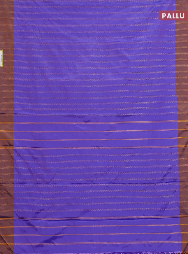 Arani semi silk saree blue and dark mustard with allover zari weaves and zari woven border