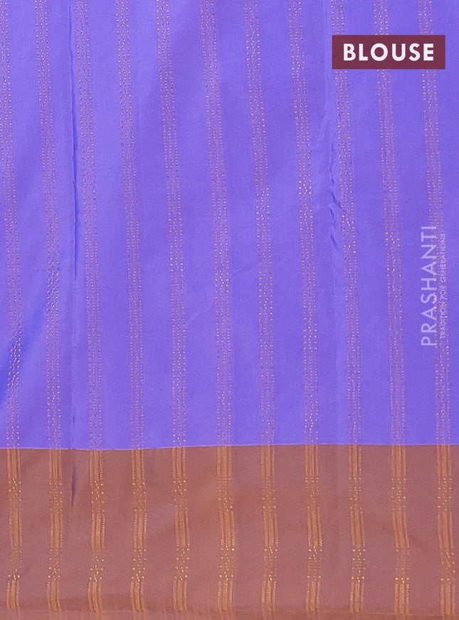 Arani semi silk saree blue and dark mustard with allover zari weaves and zari woven border