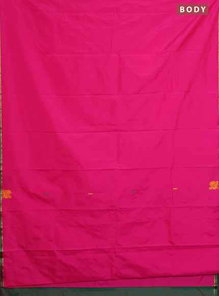 Arani semi silk saree pink with thread woven buttas and thread woven butta border