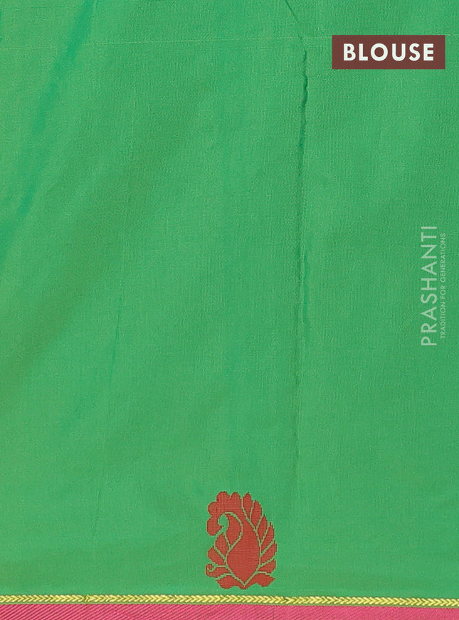 Arani semi silk saree yellow with thread woven buttas and thread woven butta border