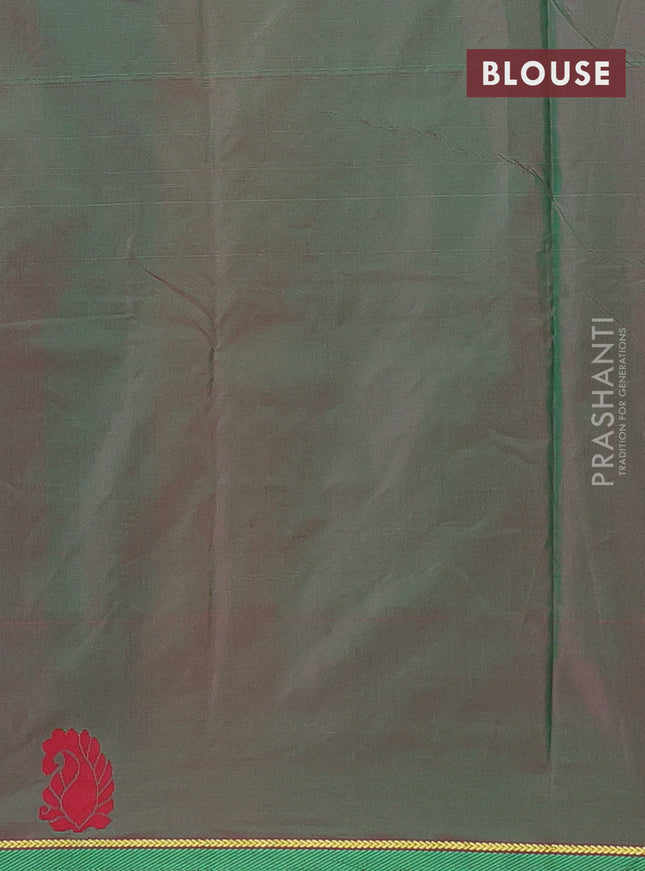 Arani semi silk saree orange with thread woven buttas and thread woven butta border