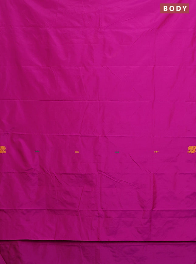 Arani semi silk saree pink with thread woven buttas and thread woven butta border