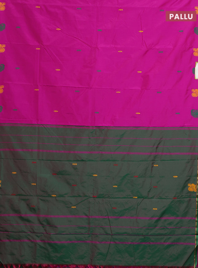 Arani semi silk saree pink with thread woven buttas and thread woven butta border
