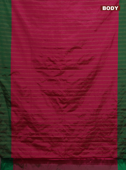 Arani semi silk saree pink and green with allover zari weaves and zari woven border