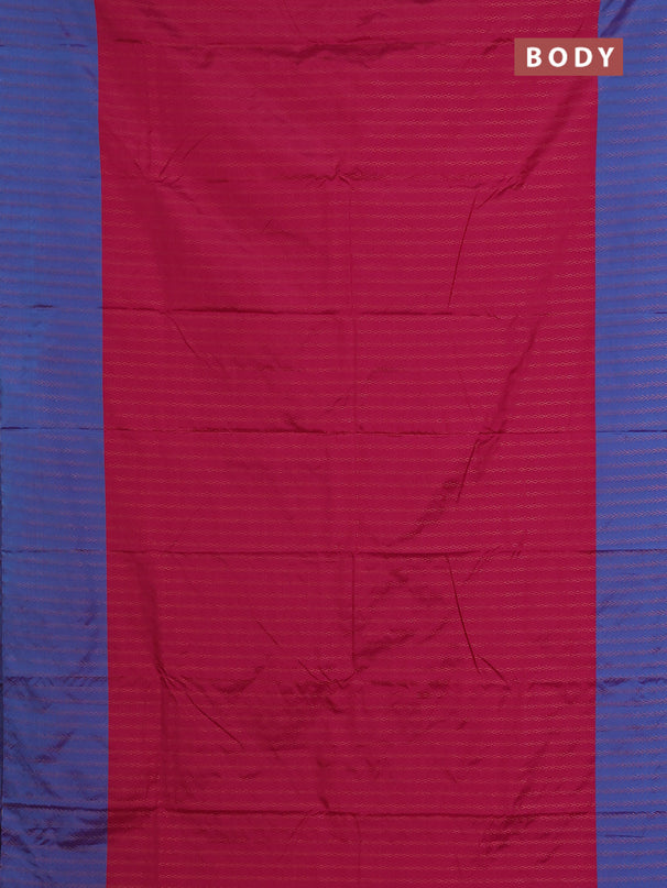 Arani semi silk saree pink and dual shade of cs blue with allover copper zari weaves and copper zari woven border